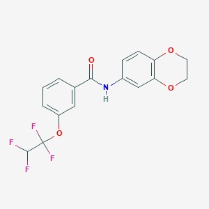 molecular formula C17H13F4NO4 B14172501 N-(2,3-dihydro-1,4-benzodioxin-6-yl)-3-(1,1,2,2-tetrafluoroethoxy)benzamide CAS No. 438464-06-3