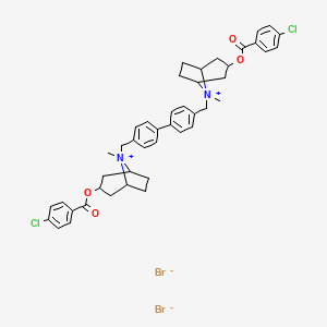 Biphenyl-(4,4')-bis-methyl-(3-(p-chlor)benzoyloxy)-tropaniumbromid [German]