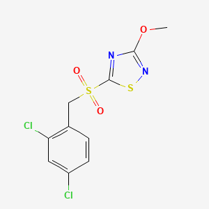 molecular formula C10H8Cl2N2O3S2 B14172591 5-[(2,4-Dichlorophenyl)methanesulfonyl]-3-methoxy-1,2,4-thiadiazole CAS No. 922504-74-3