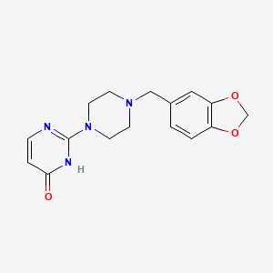 4-Pyrimidinol, 2-(4-piperonyl-1-piperazinyl)-