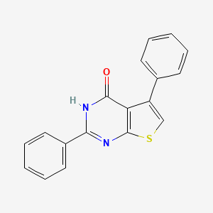 molecular formula C18H12N2OS B14172613 Thieno(2,3-d)pyrimidin-4(1H)-one, 2,5-diphenyl- CAS No. 18593-68-5