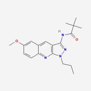 molecular formula C19H24N4O2 B14172642 N-(6-methoxy-1-propylpyrazolo[3,4-b]quinolin-3-yl)-2,2-dimethylpropanamide CAS No. 714284-99-8