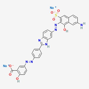 disodium;5-[[4-[6-[(7-amino-1-hydroxy-3-sulfonatonaphthalen-2-yl)diazenyl]-1H-benzimidazol-2-yl]phenyl]diazenyl]-2-hydroxybenzoate