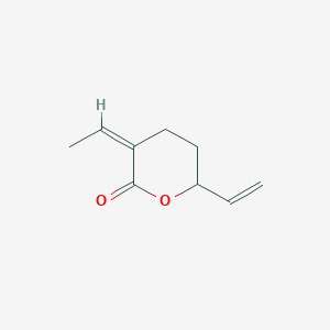 molecular formula C9H12O2 B14172659 (3Z)-6-ethenyl-3-ethylideneoxan-2-one CAS No. 67693-94-1