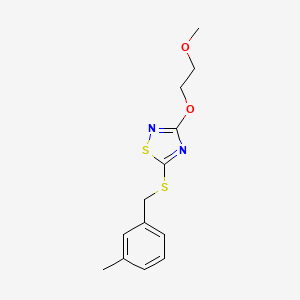 molecular formula C13H16N2O2S2 B14172670 3-(2-Methoxyethoxy)-5-{[(3-methylphenyl)methyl]sulfanyl}-1,2,4-thiadiazole CAS No. 922505-60-0