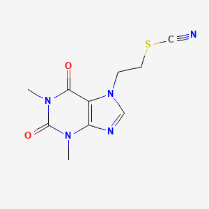 molecular formula C10H11N5O2S B14172745 Thiocyanic acid, 2-(1,2,3,6-tetrahydro-1,3-dimethyl-2,6-dioxopurin-7-yl)ethyl ester CAS No. 3737-44-8