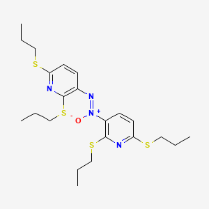 molecular formula C22H32N4OS4 B14172820 Pyridine, 3,3'-azoxybis(2,6-bis(propylthio)- CAS No. 88753-48-4