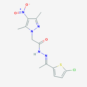 N'-[(1E)-1-(5-chlorothiophen-2-yl)ethylidene]-2-(3,5-dimethyl-4-nitro-1H-pyrazol-1-yl)acetohydrazide