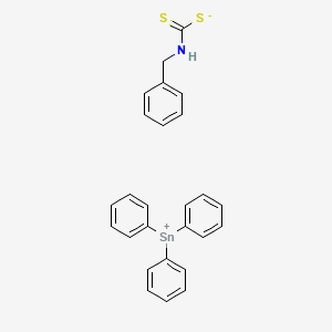 Triphenylstannanylium benzylcarbamodithioate