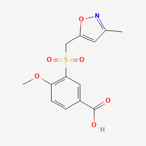 molecular formula C13H13NO6S B1417288 4-甲氧基-3-[(3-甲基-1,2-噁唑-5-基)甲磺酰基]苯甲酸 CAS No. 1094326-11-0