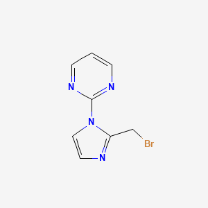 molecular formula C8H7BrN4 B14172908 2-(2-(Bromomethyl)-1H-imidazol-1-YL)pyrimidine 