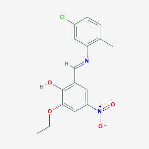 molecular formula C16H15ClN2O4 B14172956 2-{(E)-[(5-chloro-2-methylphenyl)imino]methyl}-6-ethoxy-4-nitrophenol CAS No. 5304-15-4