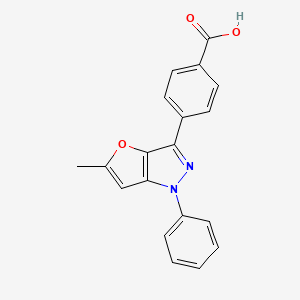 molecular formula C19H14N2O3 B14172995 4-(5-Methyl-1-phenyl-1H-furo[3,2-c]pyrazol-3-yl)benzoic acid CAS No. 924657-80-7