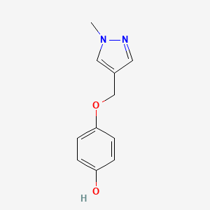 molecular formula C11H12N2O2 B1417304 4-[(1-methyl-1H-pyrazol-4-yl)methoxy]phenol CAS No. 1152531-66-2