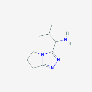 molecular formula C9H16N4 B1417305 2-methyl-1-{5H,6H,7H-pyrrolo[2,1-c][1,2,4]triazol-3-yl}propan-1-amine CAS No. 1094444-89-9