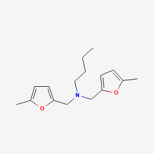 molecular formula C16H23NO2 B14173081 N,N-bis[(5-methylfuran-2-yl)methyl]butan-1-amine CAS No. 130539-96-7