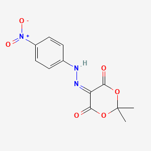 molecular formula C12H11N3O6 B14173119 2,2-Dimethyl-5-[(4-nitrophenyl)hydrazinylidene]-1,3-dioxane-4,6-dione CAS No. 81077-44-3