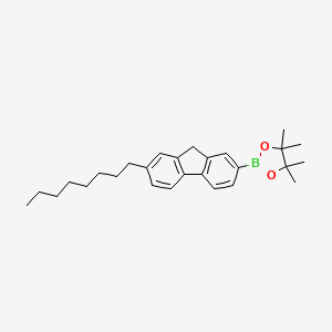 molecular formula C27H37BO2 B14173124 4,4,5,5-Tetramethyl-2-(7-octyl-9H-fluoren-2-YL)-1,3,2-dioxaborolane CAS No. 922706-43-2