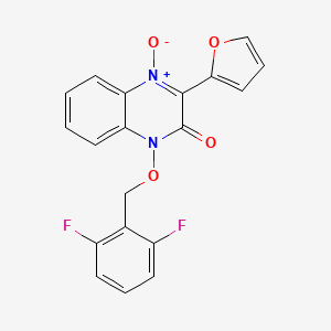 molecular formula C19H12F2N2O4 B14173133 1-[(2,6-Difluorophenyl)methoxy]-3-(furan-2-yl)-4-oxidoquinoxalin-4-ium-2-one CAS No. 383901-68-6