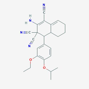 2-amino-4-[3-ethoxy-4-(propan-2-yloxy)phenyl]-4a,5,6,7-tetrahydronaphthalene-1,3,3(4H)-tricarbonitrile