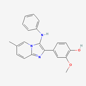 molecular formula C21H19N3O2 B14173209 2-Methoxy-4-[6-methyl-3-(phenylamino)imidazo[1,2-a]pyridin-2-yl]phenol CAS No. 954240-63-2