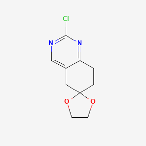 molecular formula C10H11ClN2O2 B14173245 2'-Chloro-7',8'-dihydro-5'H-spiro[[1,3]dioxolane-2,6'-quinazoline] 