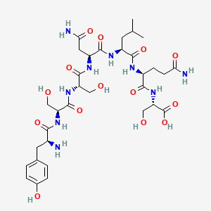 molecular formula C33H51N9O14 B14173313 L-Tyrosyl-L-seryl-L-seryl-L-asparaginyl-L-leucyl-L-glutaminyl-L-serine CAS No. 923003-03-6