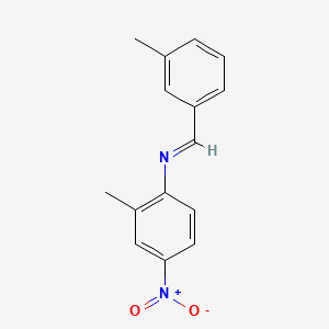 molecular formula C15H14N2O2 B14173336 Benzenamine, 2-methyl-N-((3-methylphenyl)methylene)-4-nitro- CAS No. 76193-89-0