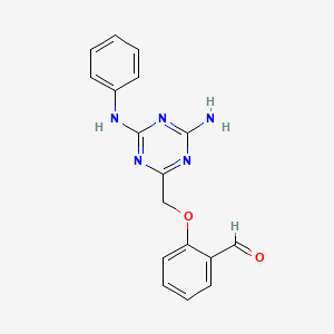 2-[(4-Amino-6-anilino-1,3,5-triazin-2-yl)methoxy]benzaldehyde