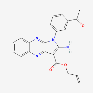 Prop-2-enyl 1-(3-acetylphenyl)-2-aminopyrrolo[3,2-b]quinoxaline-3-carboxylate