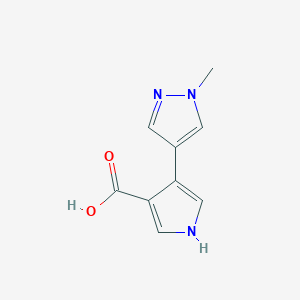 molecular formula C9H9N3O2 B1417342 4-(1-甲基-1H-吡唑-4-基)-1H-吡咯-3-羧酸 CAS No. 1152964-22-1
