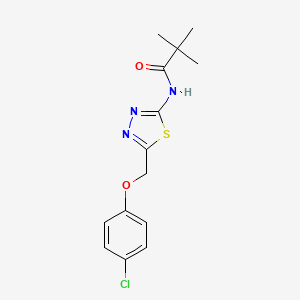 N-[5-[(4-chlorophenoxy)methyl]-1,3,4-thiadiazol-2-yl]-2,2-dimethylpropanamide