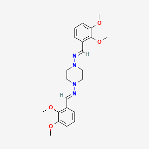 1-(2,3-dimethoxyphenyl)-N-[4-[(E)-(2,3-dimethoxyphenyl)methylideneamino]-1-piperazinyl]methanimine