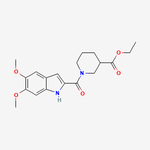 ethyl 1-(5,6-dimethoxy-1H-indole-2-carbonyl)piperidine-3-carboxylate