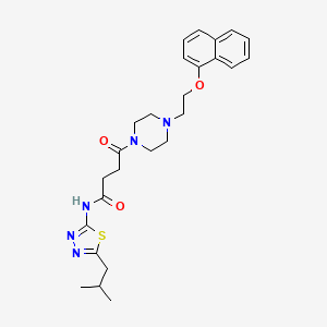 N-[5-(2-Methylpropyl)-1,3,4-thiadiazol-2-yl]-4-(4-{2-[(naphthalen-1-yl)oxy]ethyl}piperazin-1-yl)-4-oxobutanamide