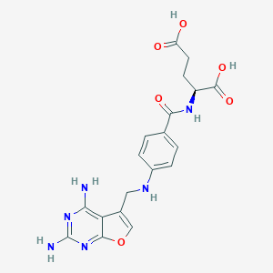 B141736 N-(4-(N-((2,4-Diaminofuro(2,3-d)pyrimidin-5-yl)methyl)amino)benzoyl)glutamic acid CAS No. 156595-84-5