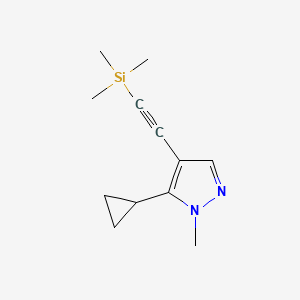 molecular formula C12H18N2Si B14173614 1H-Pyrazole, 5-cyclopropyl-1-methyl-4-[2-(trimethylsilyl)ethynyl]- CAS No. 1354703-54-0