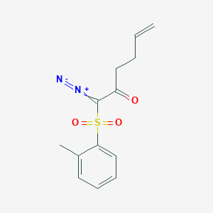 1-Diazonio-1-(2-methylbenzene-1-sulfonyl)hexa-1,5-dien-2-olate