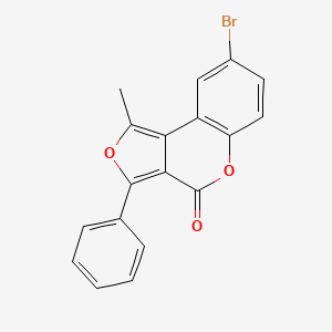 molecular formula C18H11BrO3 B14173780 8-Bromo-1-methyl-3-phenyl-4H-furo[3,4-c][1]benzopyran-4-one CAS No. 922503-21-7