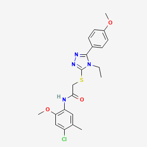 N-(4-chloro-2-methoxy-5-methylphenyl)-2-{[4-ethyl-5-(4-methoxyphenyl)-4H-1,2,4-triazol-3-yl]sulfanyl}acetamide