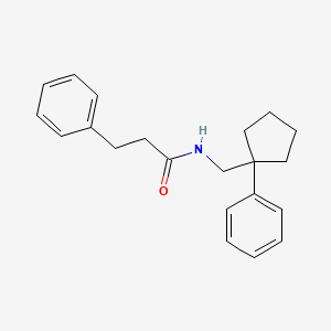 3-phenyl-N-[(1-phenylcyclopentyl)methyl]propanamide