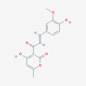 molecular formula C16H14O6 B1417394 4-hydroxy-3-[(2E)-3-(4-hydroxy-3-methoxyphenyl)prop-2-enoyl]-6-methyl-2H-pyran-2-one CAS No. 851517-09-4
