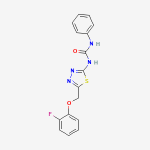 molecular formula C16H13FN4O2S B14173949 1-[5-[(2-Fluorophenoxy)methyl]-1,3,4-thiadiazol-2-yl]-3-phenylurea CAS No. 497866-23-6