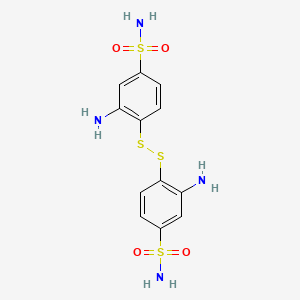 molecular formula C12H14N4O4S4 B14173960 Disulfide, bis(2-amino-4-sulfamoylphenyl) CAS No. 3905-92-8