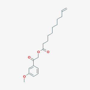 molecular formula C20H28O4 B14173970 2-(3-Methoxyphenyl)-2-oxoethyl undec-10-enoate CAS No. 923294-64-8