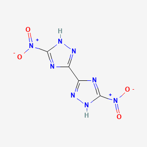 molecular formula C4H2N8O4 B1417398 5,5'-dinitro-2H,2'H-3,3'-bi-1,2,4-triazole CAS No. 30003-46-4