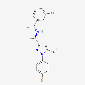 1H-Pyrazole-3-methanamine,1-(4-bromophenyl)-N-[(1R)-1-(3-chlorophenyl)ethyl]-5-methoxy-a-methyl-,(aR)-