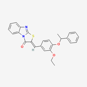 (2Z)-2-[3-ethoxy-4-(1-phenylethoxy)benzylidene][1,3]thiazolo[3,2-a]benzimidazol-3(2H)-one