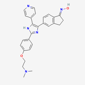 molecular formula C27H27N5O2 B1417418 5-(2-(4-(2-(二甲氨基)乙氧基)苯基)-5-(吡啶-4-基)-1H-咪唑-4-基)-2,3-二氢-1H-茚-1-酮肟 CAS No. 405554-55-4