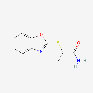 molecular formula C10H10N2O2S B14174195 2-(Benzo[d]oxazol-2-ylthio)propanamide CAS No. 66206-64-2